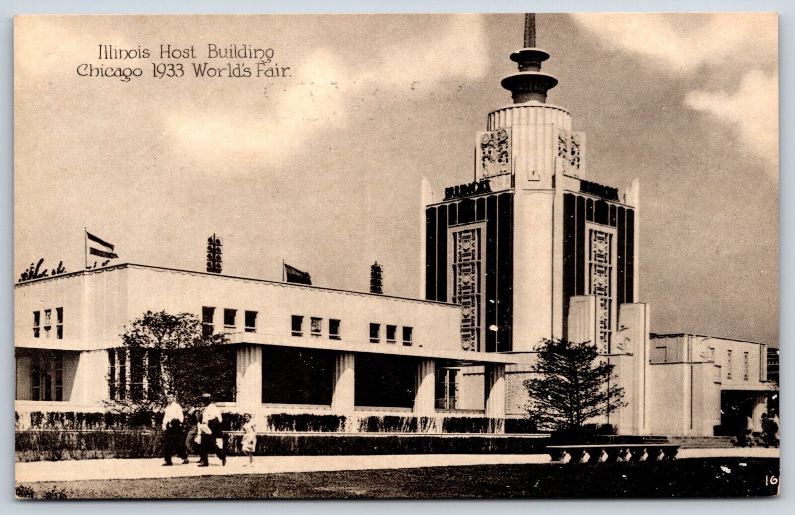 Postcard Illinois Host Building, Chicago 1933 World\'s Fair Illinois Unposted