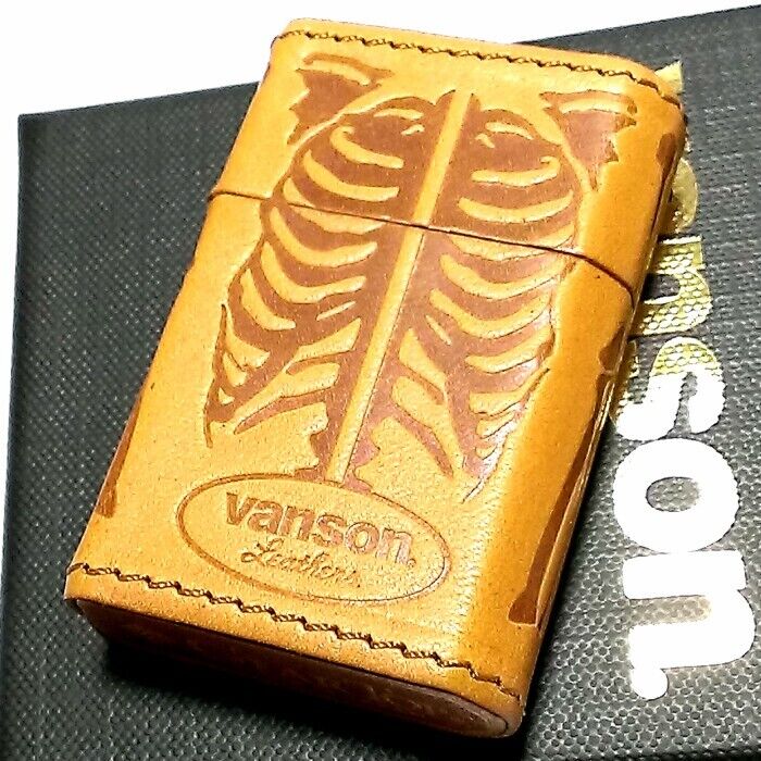 Vanson Gear Top Oil Lighter Tochigi Leather Bone Camel Made In Japan