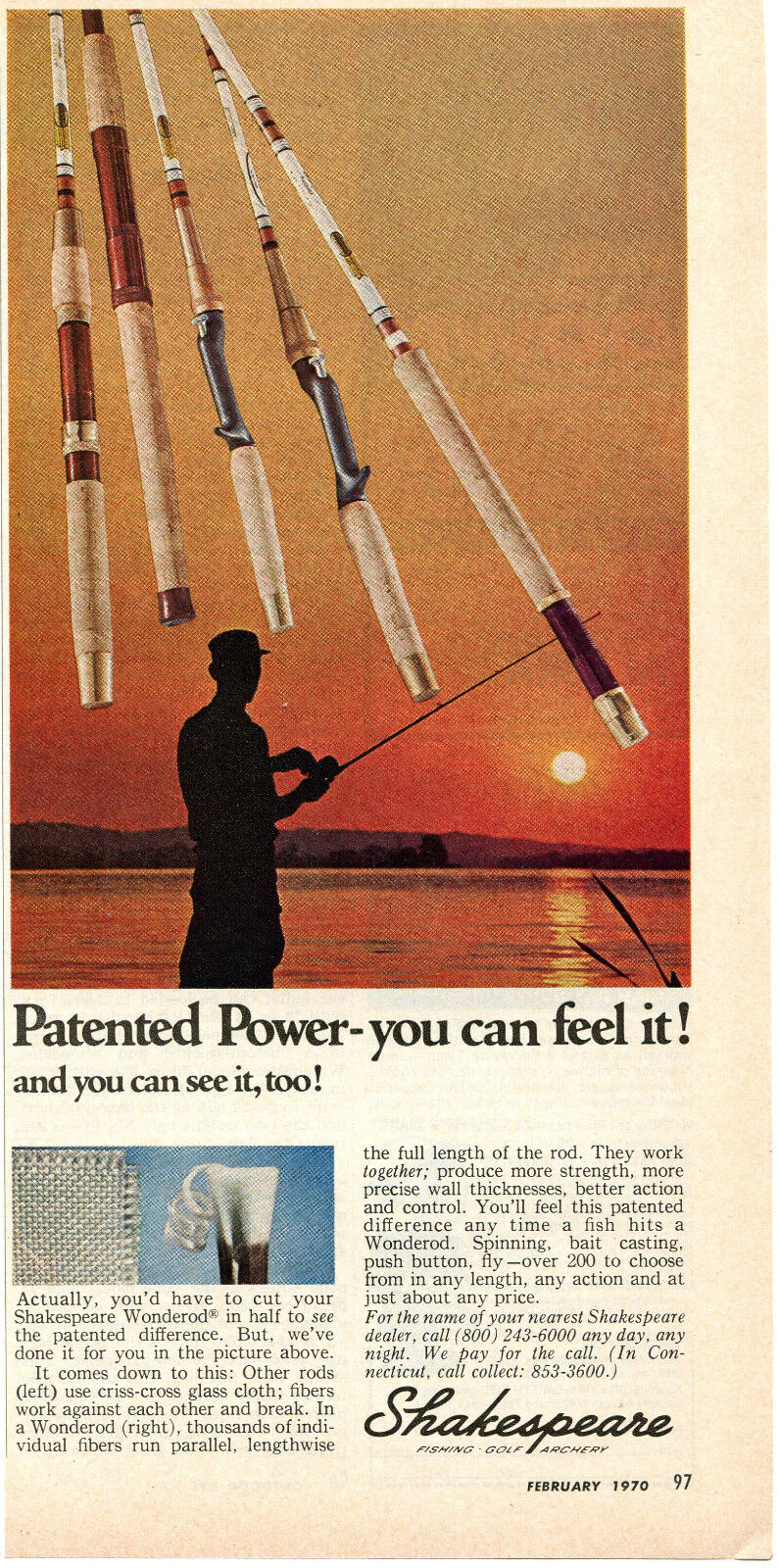 1970 Print Ad of Shakespeare Wonderod Fishing Rod