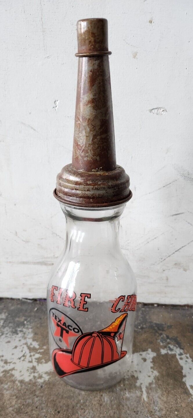 Texaco Fire Chief Antique Reproduction Glass Oil Jar