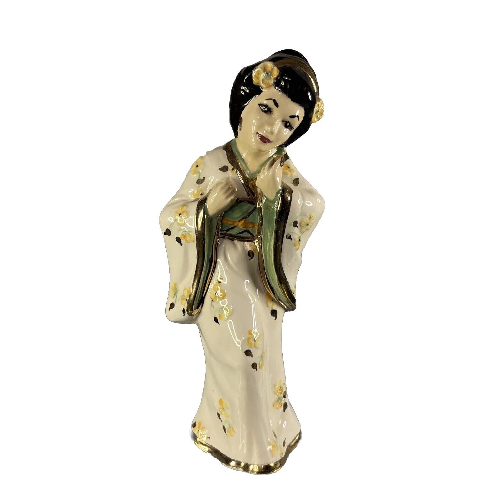 Vintage 9” Oriental Porcelain Statue 