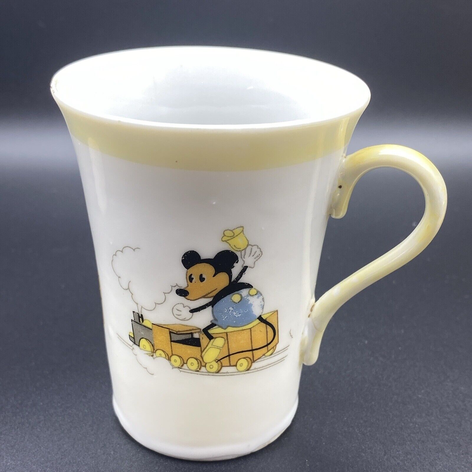 Extremely Rare 1928-1930s Mickey Mouse Luster Mug Walt Disney Glass Excellent