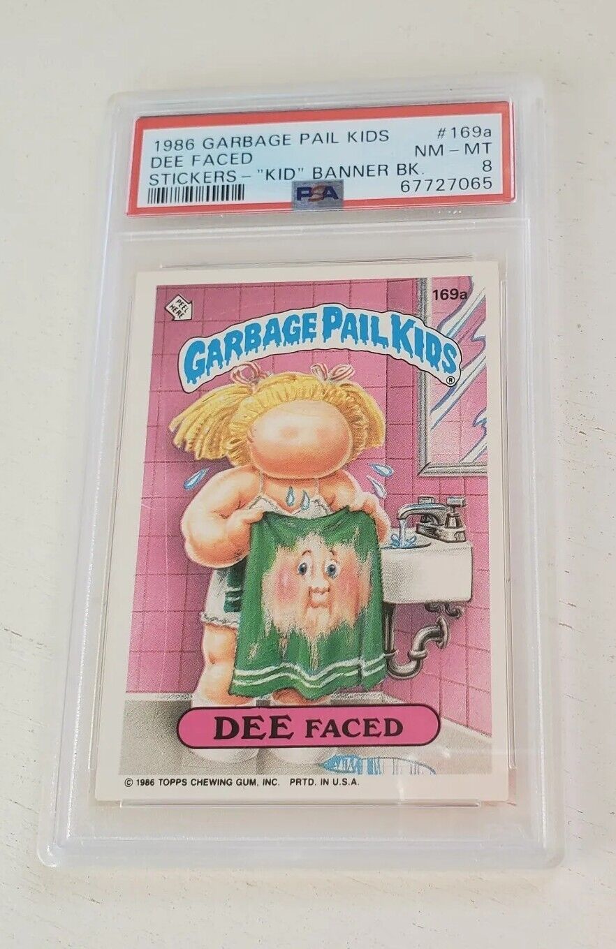 1986 Topps Garbage Pail Kids GPK Dee Faced  #169a PSA 8 Kid Banner Back vtg 