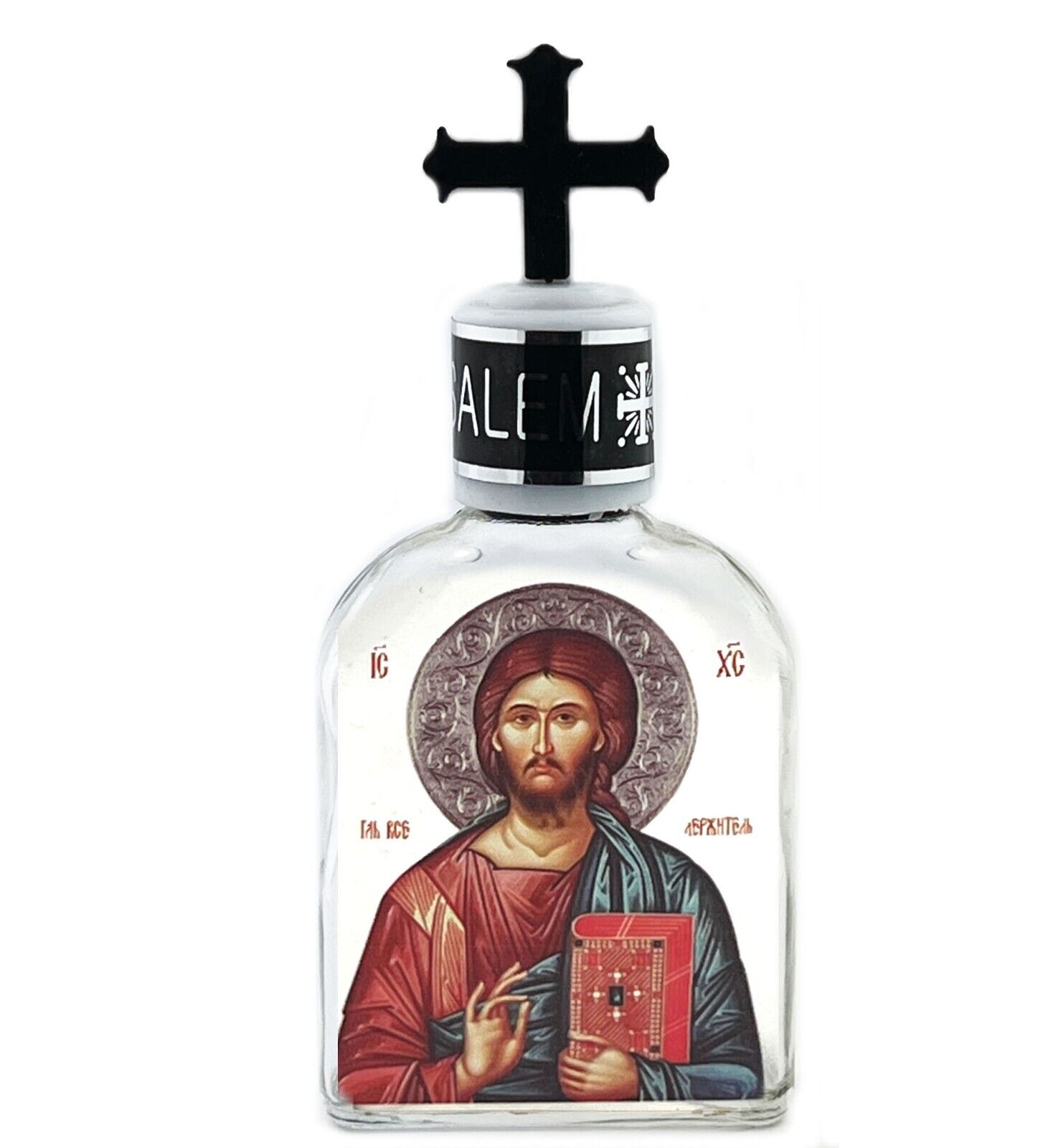 Glass Holy Water Bottle Icon Of Christ The Teacher 5 Inch