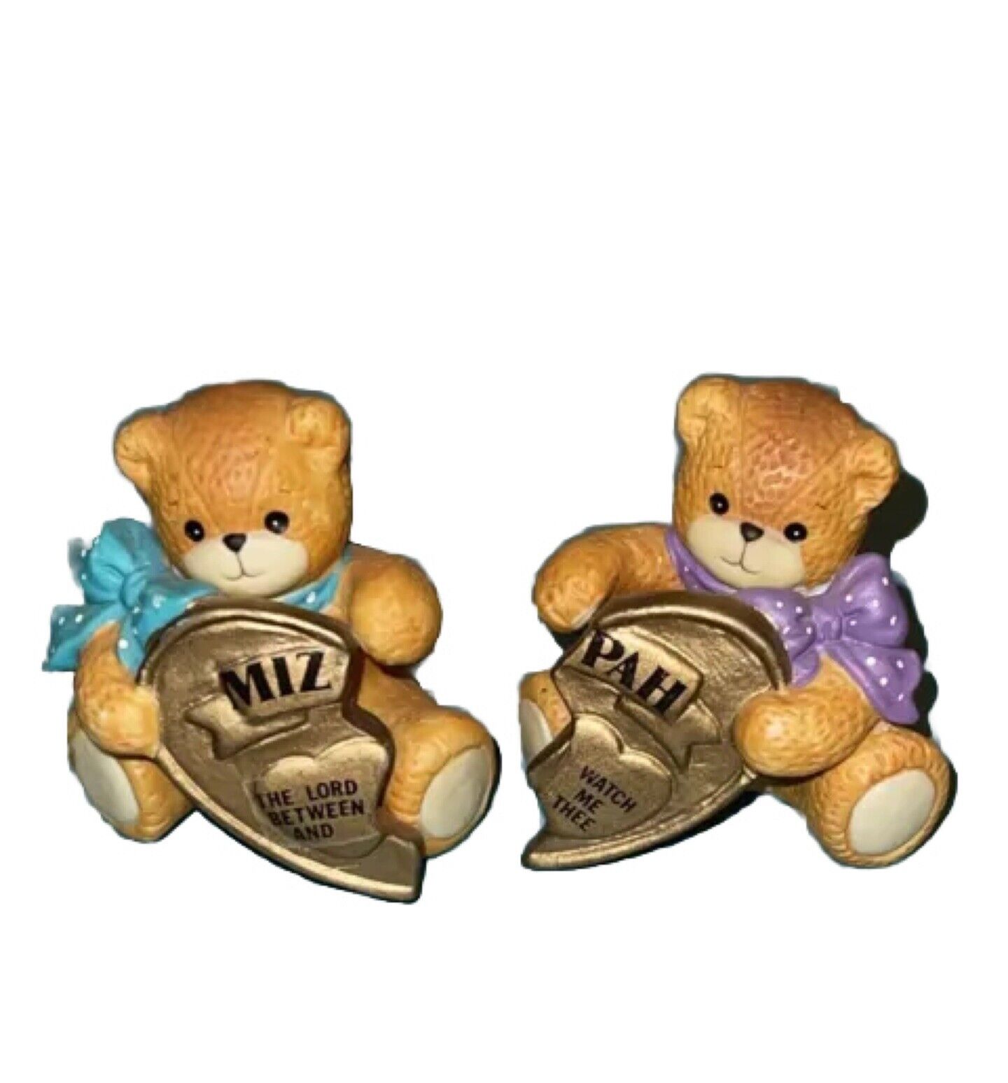 Vintage Lucy & Me Teddy Bear Enesco Ceramic ￼Figurine Or 2 Broken Hearts