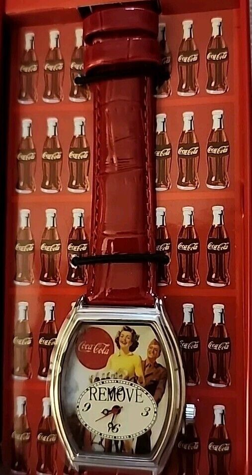 Vintage Coca-Cola Collector's Watch In Refrigerator Tin