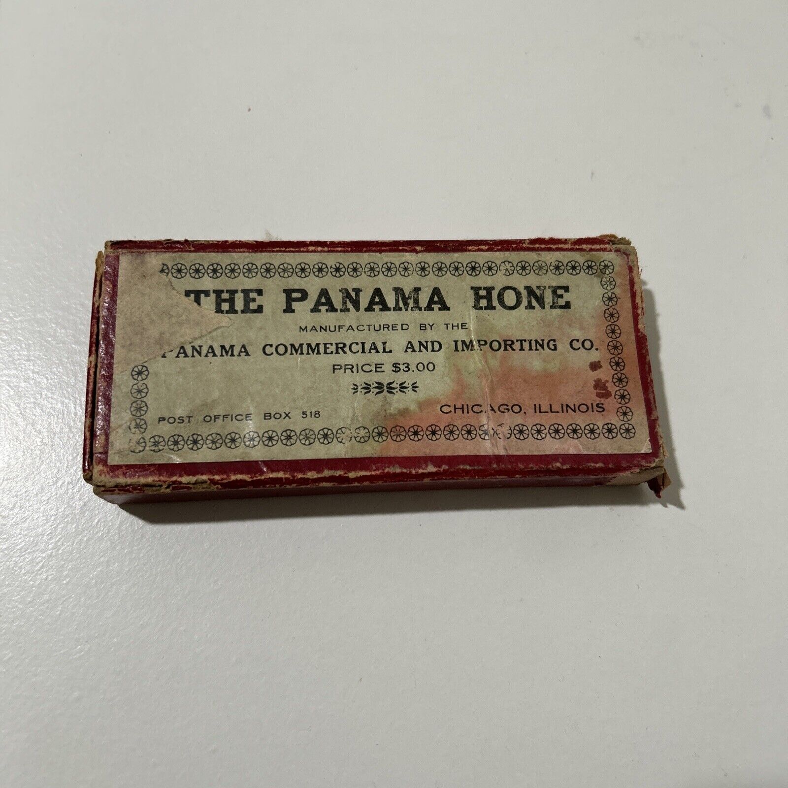 Vintage PANAMA HONE 2 sided Razor Hone Sharpening Stones WITH ORIGINAL BOX  READ