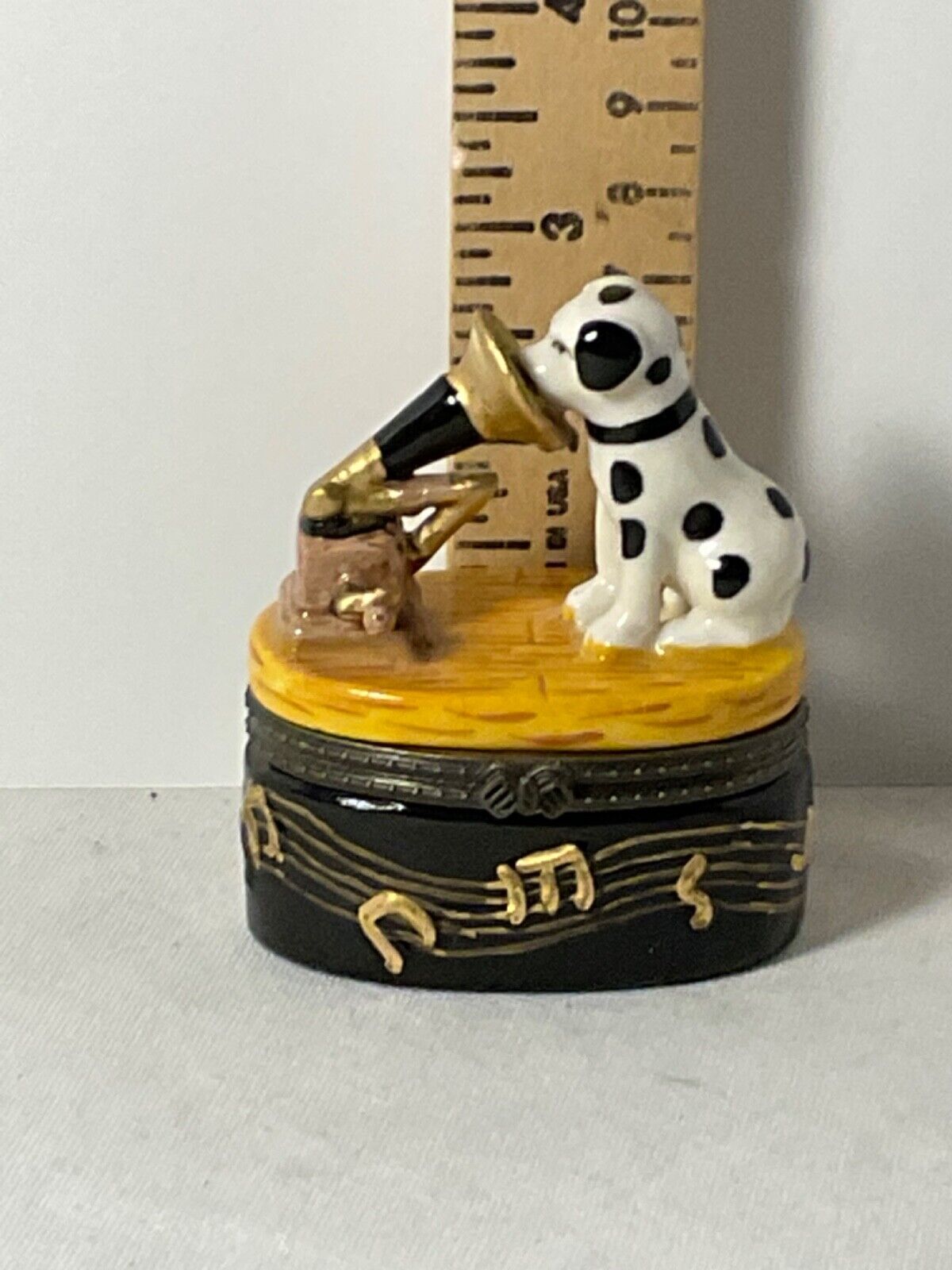 Trinket box RCA style dog with megaphone
