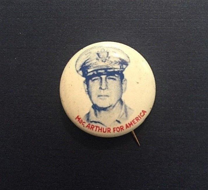 Vintage 1960's MacARTHUR FOR AMERICA Pinback Button