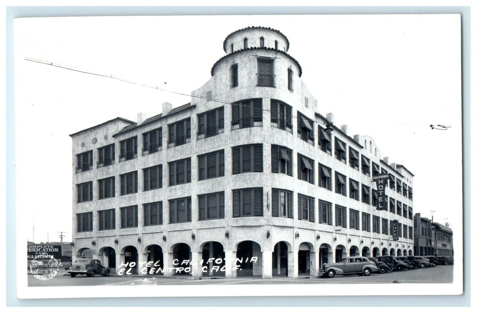 c1940's Hotel California Building El Centro CA RPPC Photo Frashers Postcard