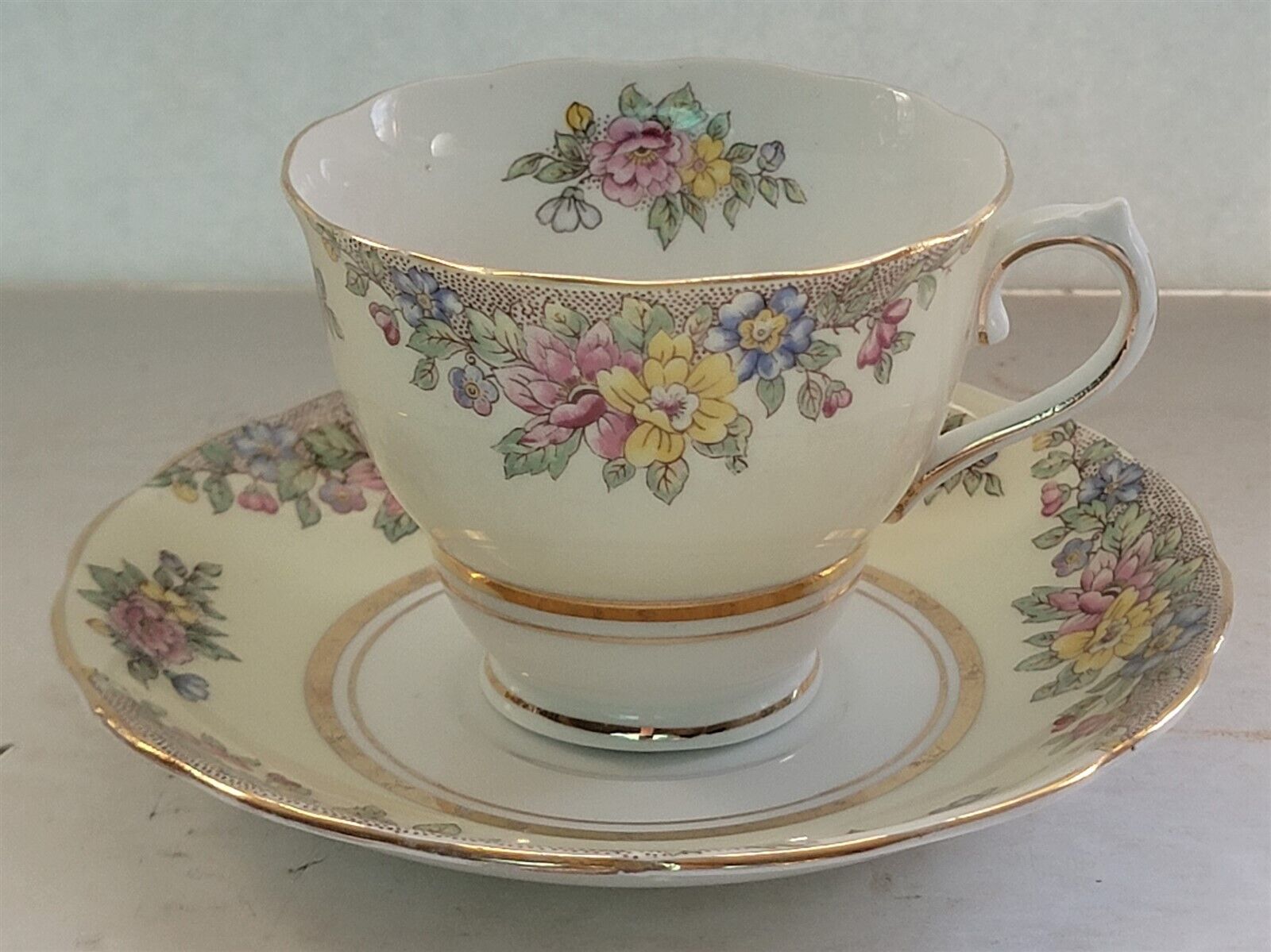 Vintage Colclough Fine Bone China Cup & Saucer Made in Longton England