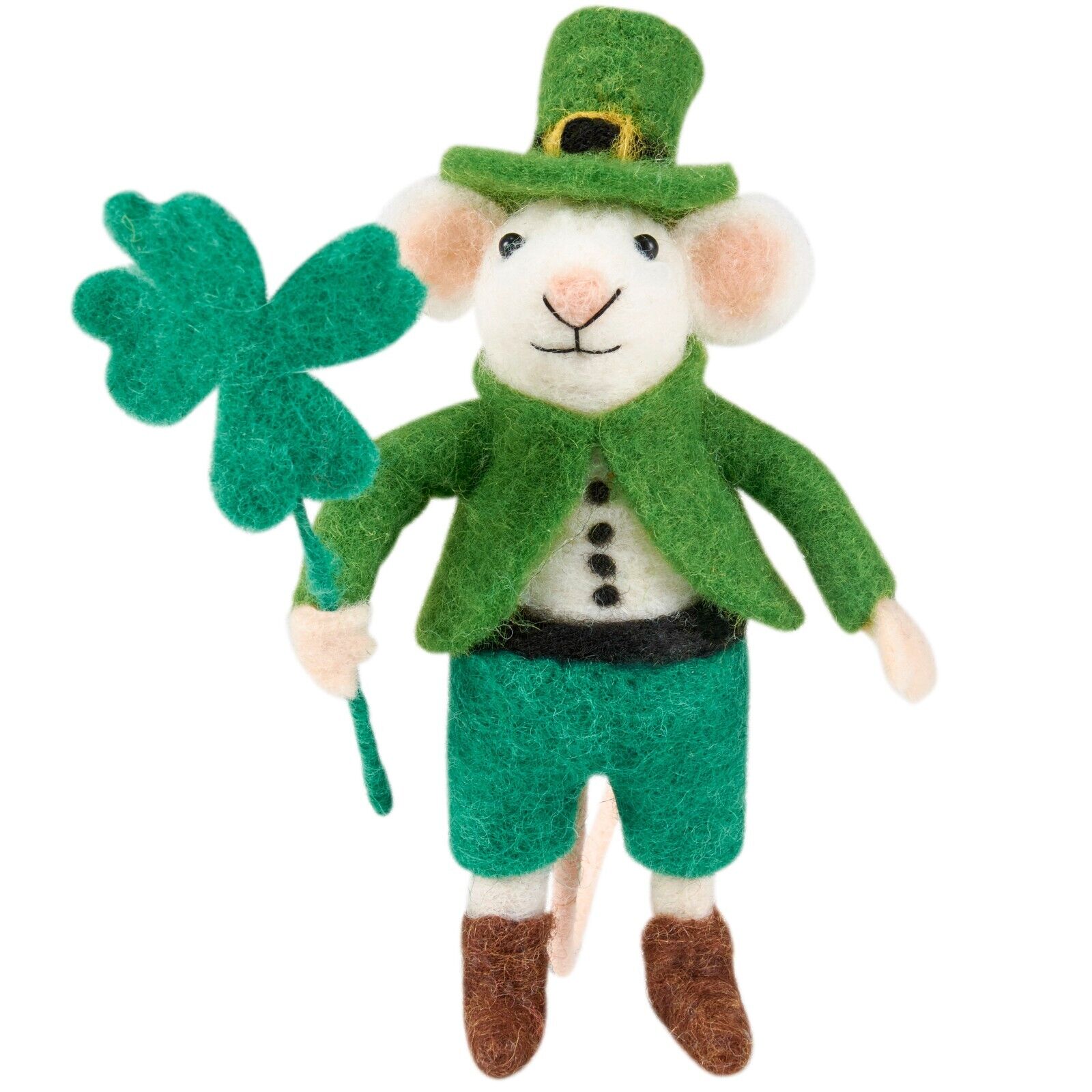 Primitives by Kathy St. Patrick's Day Mouse Felt Critter Gift Leprechaun Decor