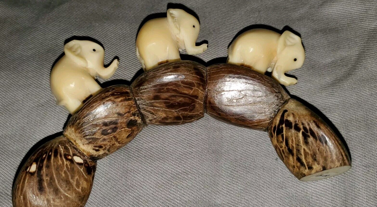 Elephant Family Of Three on Log-Collectible 