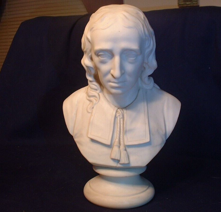 Wonderful E.W. Wyon\'s 19ThC Parian Porcelain Bust Sculpture of John Milton
