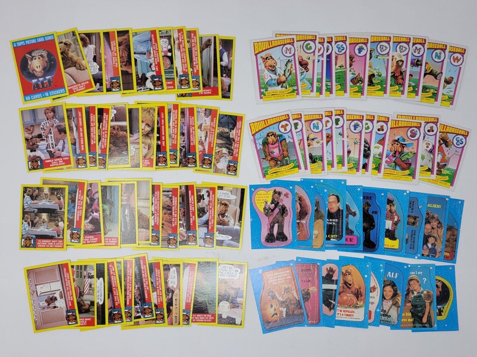 Lot of (68) 1987 Alf Cards & (18) Stickers - Bouillabaseball & Topps Set Vintage