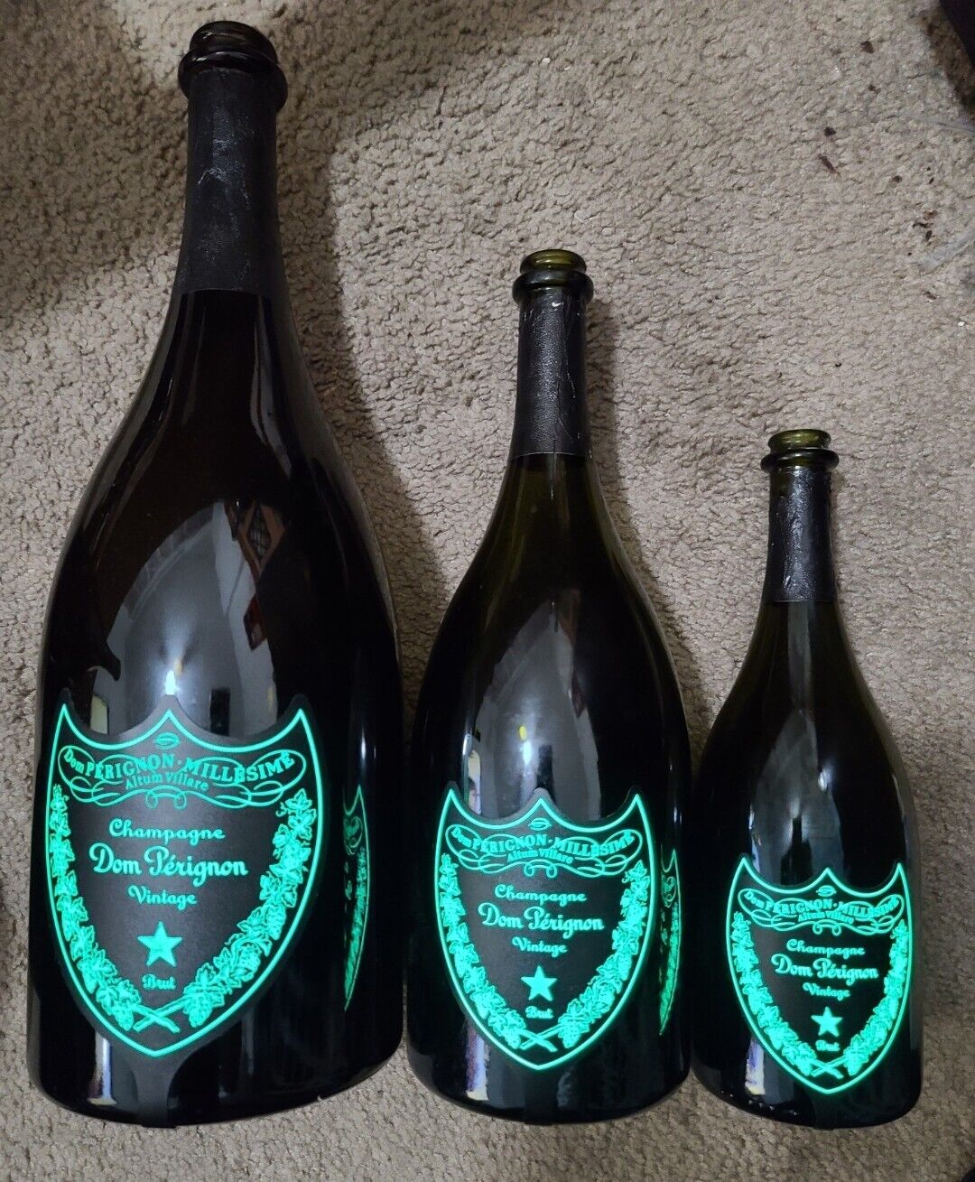 2 JEROBOAM dom Perignon luminous champagne Bottle EMPTY 750mL(JUST 1 BOTTLE)
