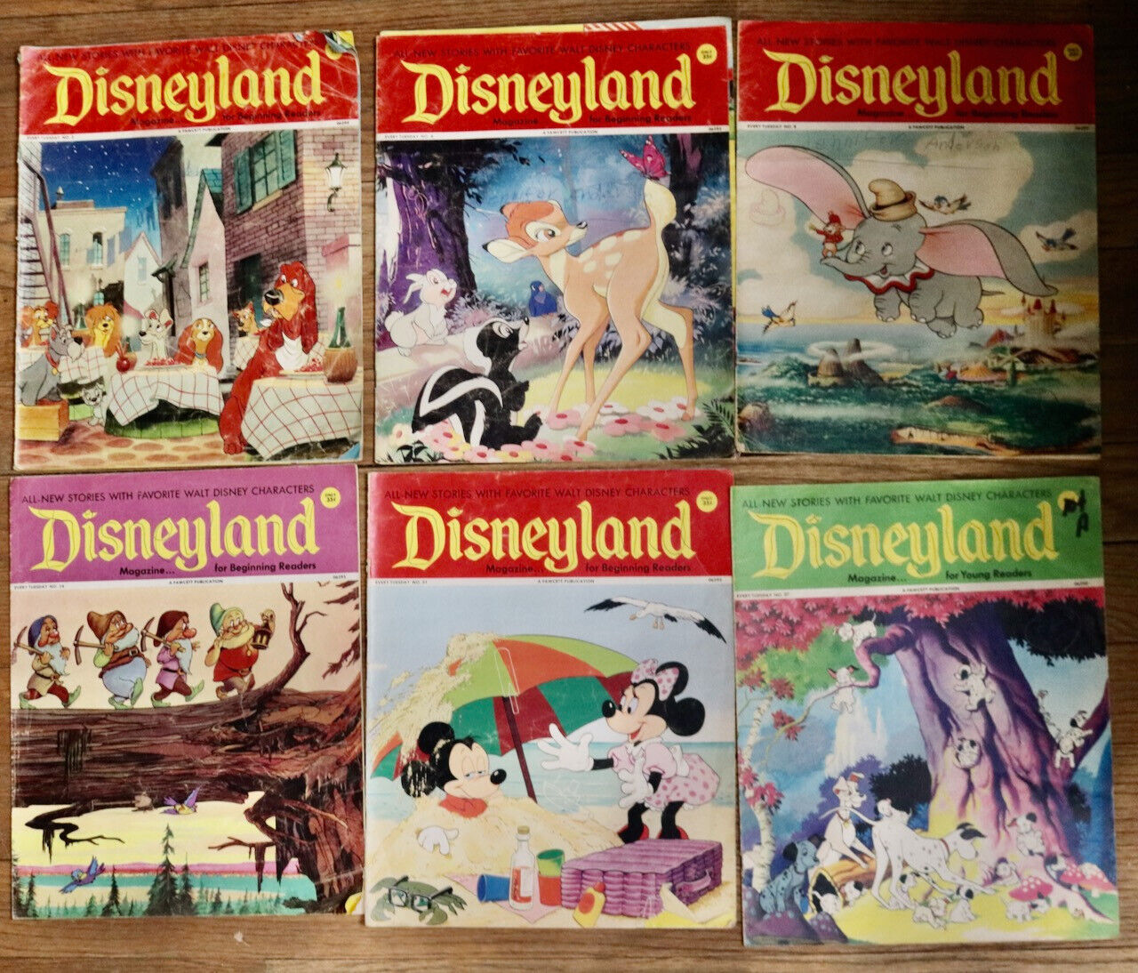 Disneyland magazine vintage lot set of 13 issues 1972 Walt Disney Fawcett