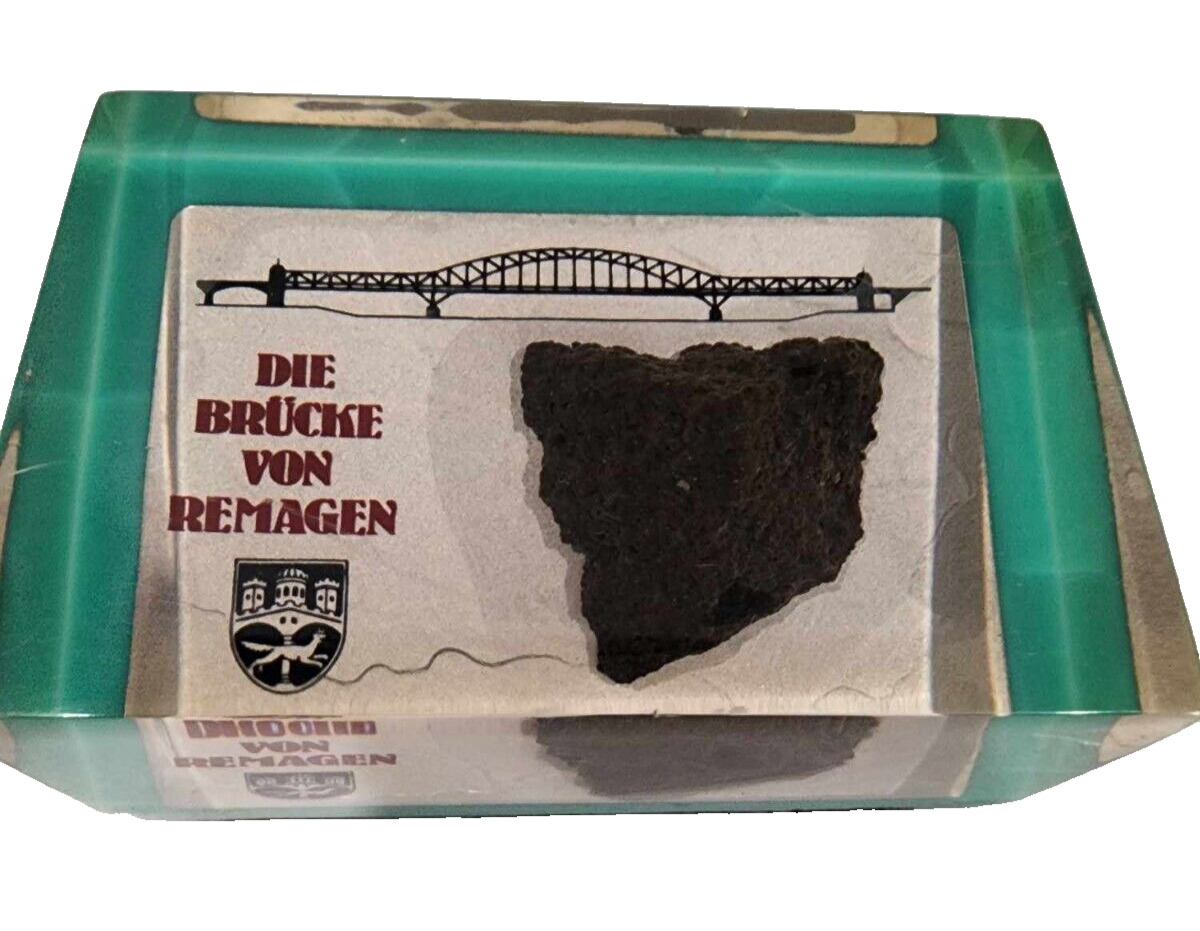 WWII Souvenir Piece of Remagen Bridge - w/ signed Certificate of Authenticity