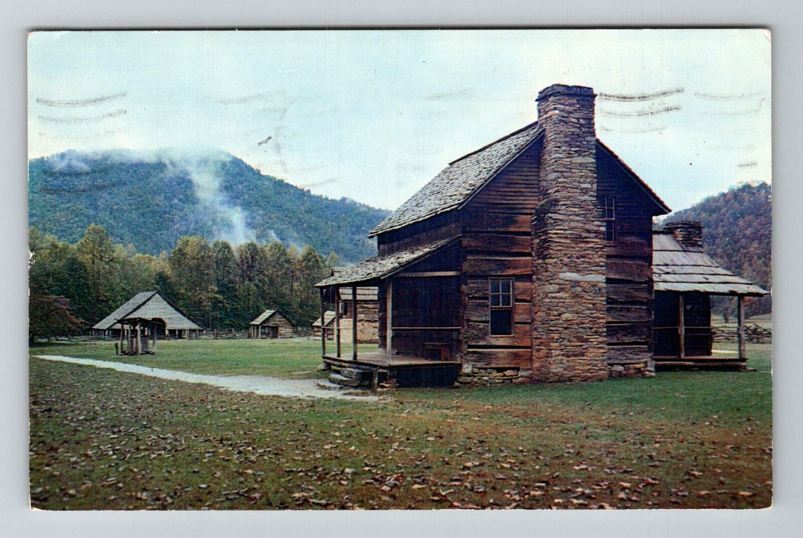 Cherokee NC-North Carolina, Visitor Center Pioneer Cabin, c1962 Vintage Postcard