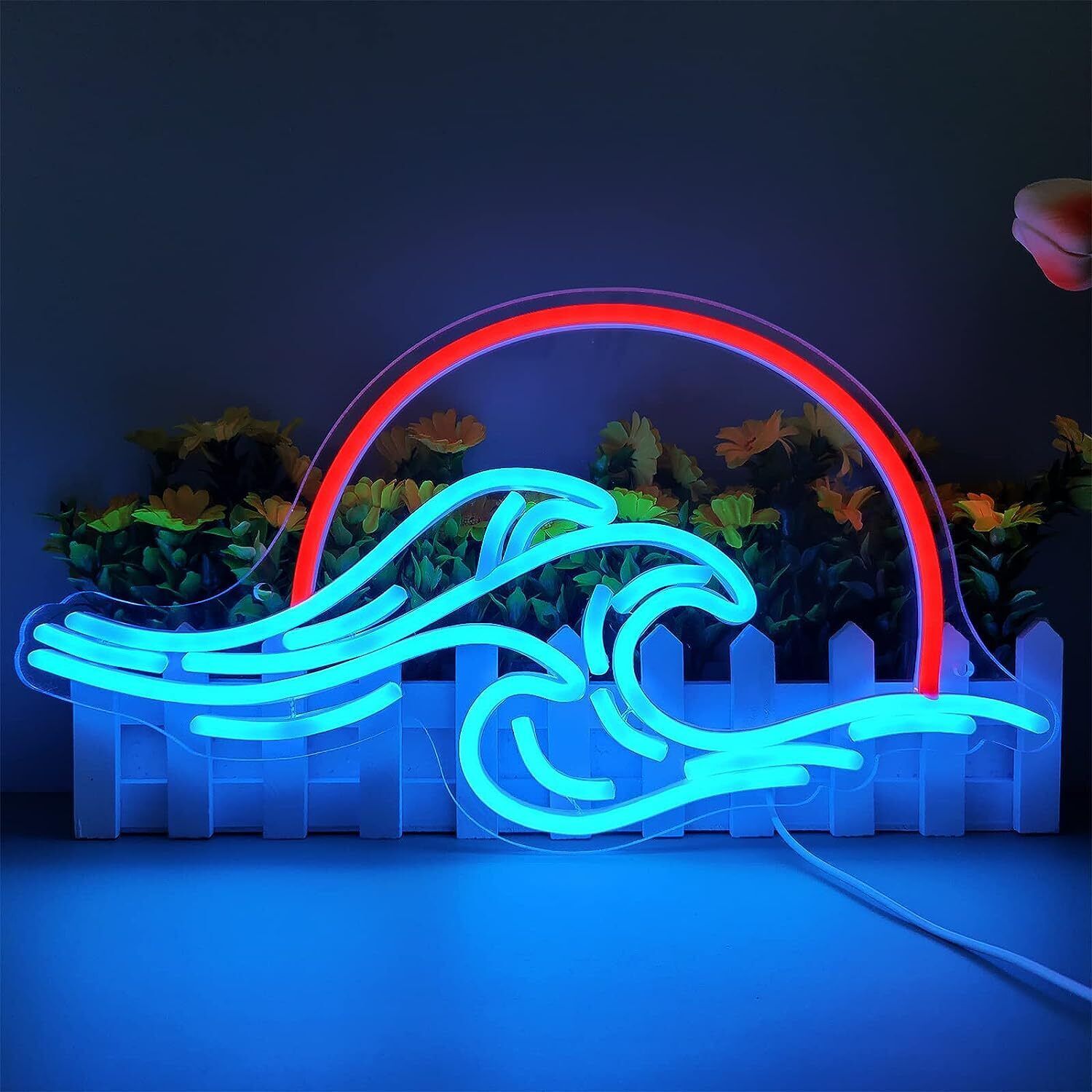Dimmable Sunset Wave Neon Signs For Man Cave Bar Bedroom Wall Decor USB Powered