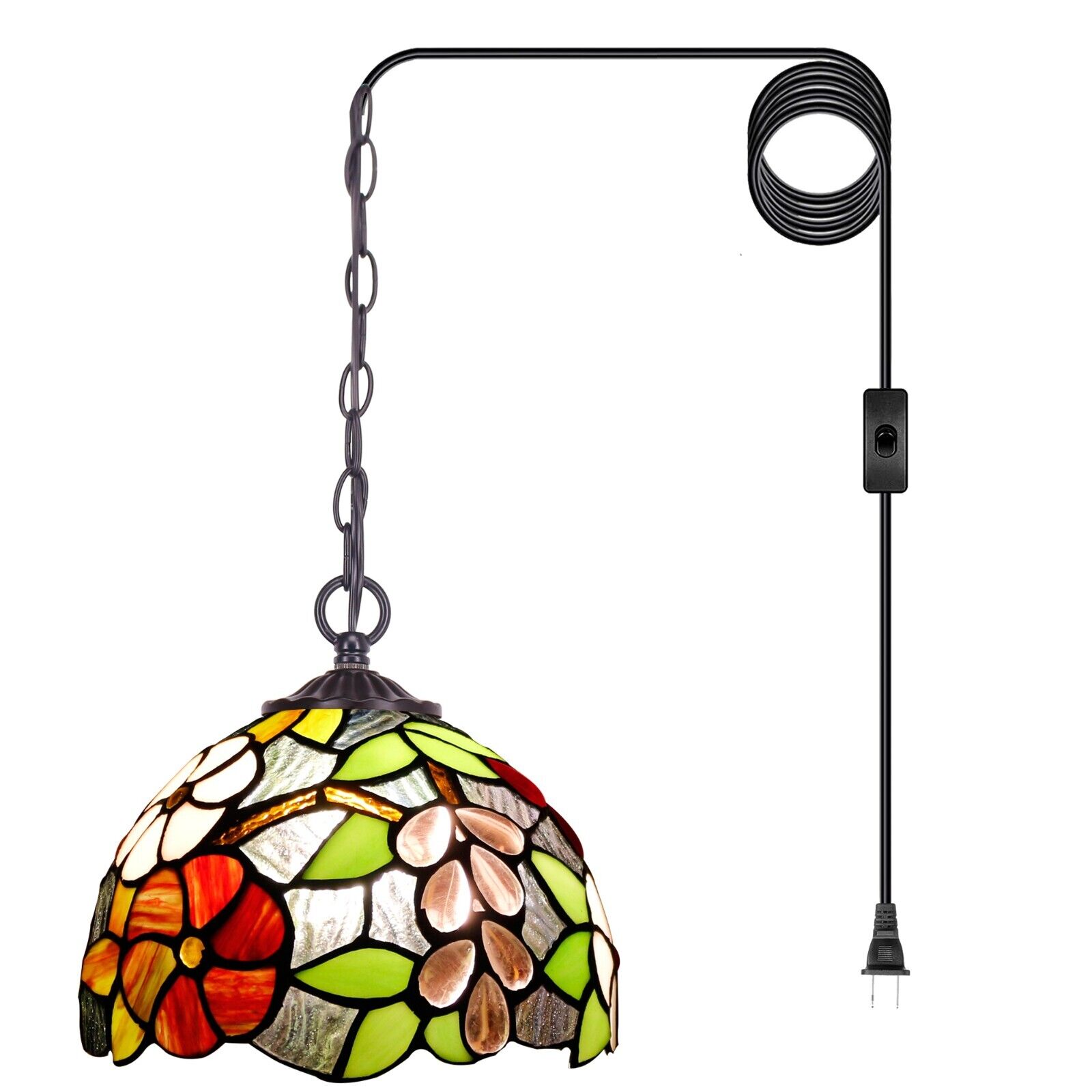 8 inch Small Tiffany Pendant Lamp Tiffany Style Stained Glass Hanging Light