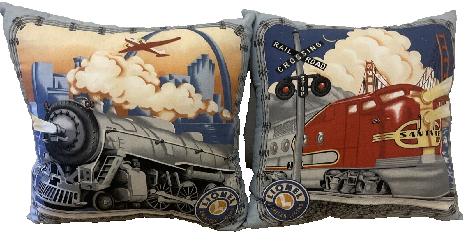 Lionel Santa Fe Locomotive Train Pillow Set 14\