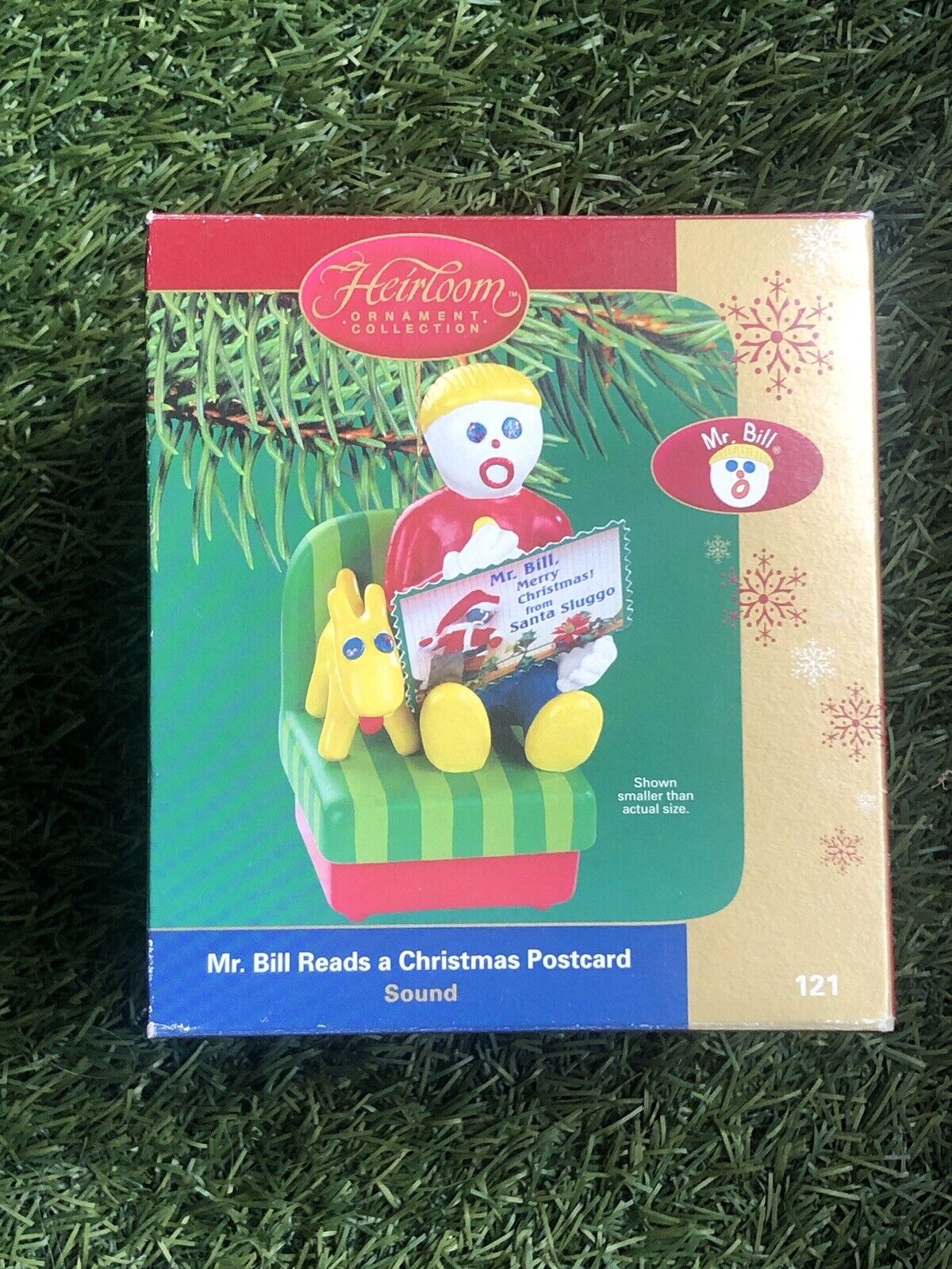 Carlton Cards Heirloom Ornament Collection Mr. Bill Reads a Christmas Postcard