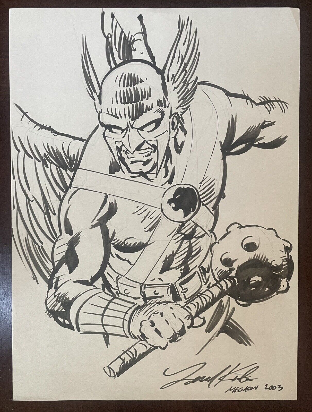 Hawkman Original Art Convention Sketch By DC Artist Leonard Kirk 10x14