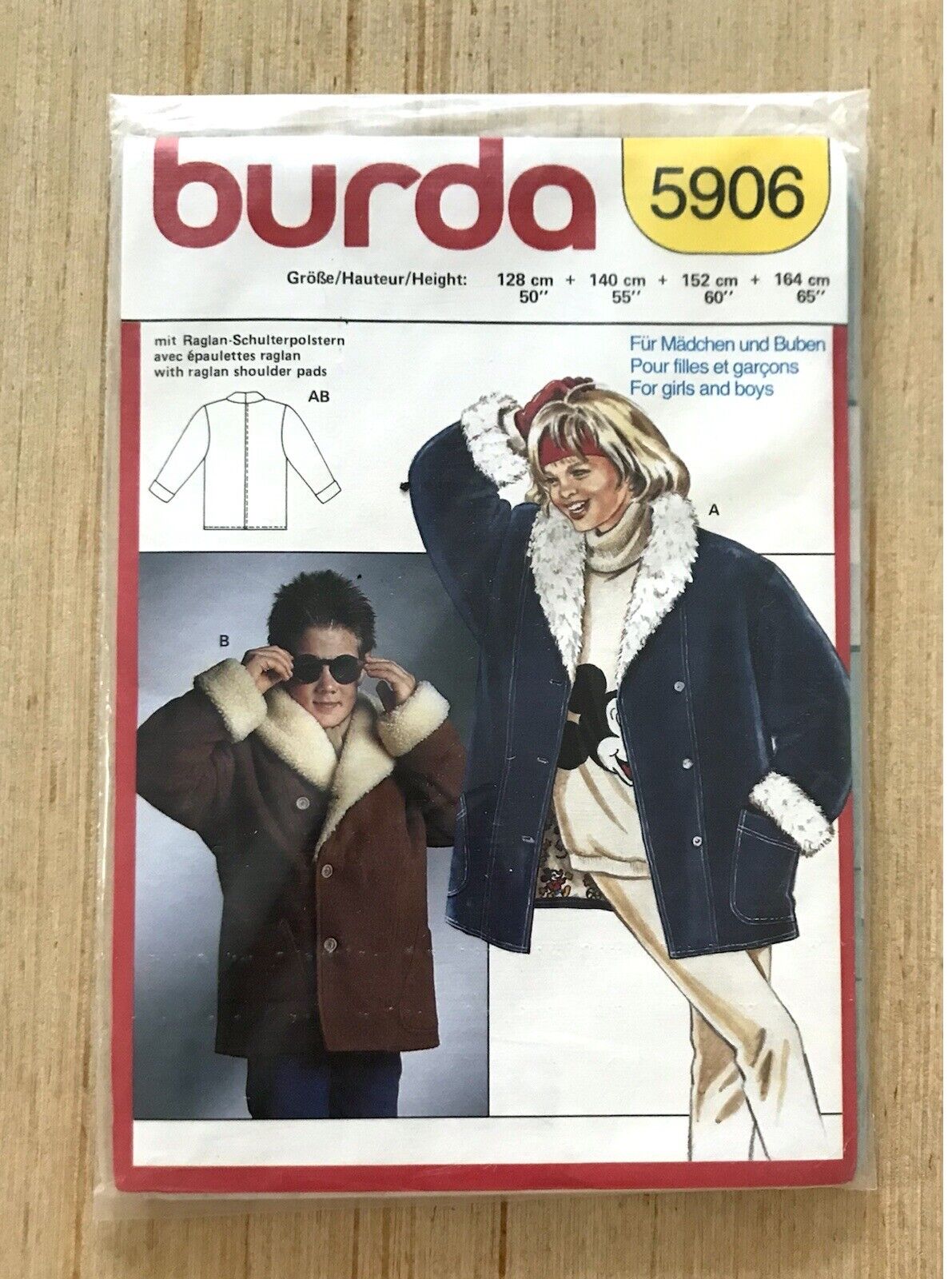 Burda 5906 Vintage Children’s Coat Pattern NEW and Sealed