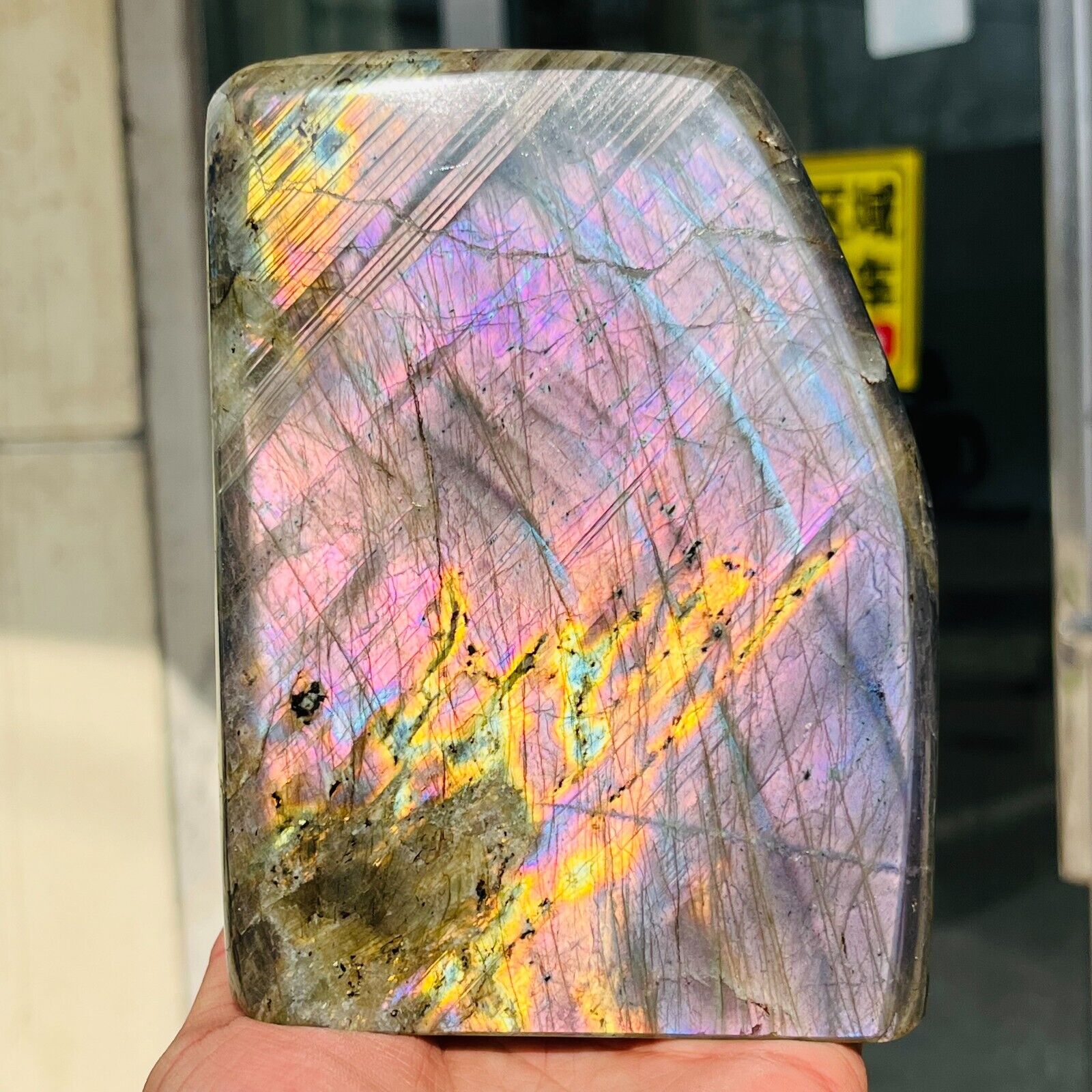 1700g Natural Rainbow Flash Labradorite Quartz Crystal Freeform Mineral Healing