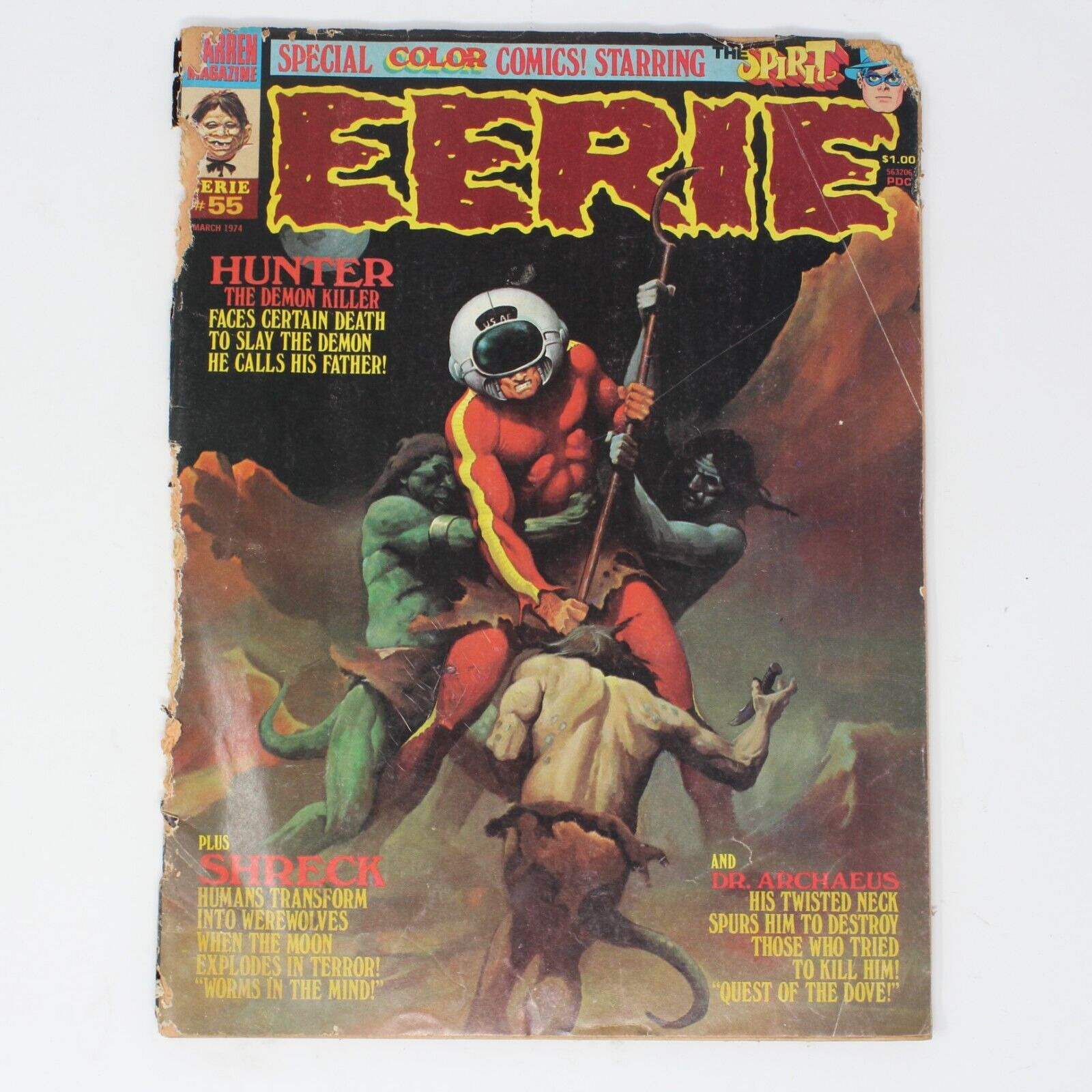 Eerie #55 (Warren Magazine, March 1974) Hunter the Demon Killer Bronze Age Mag