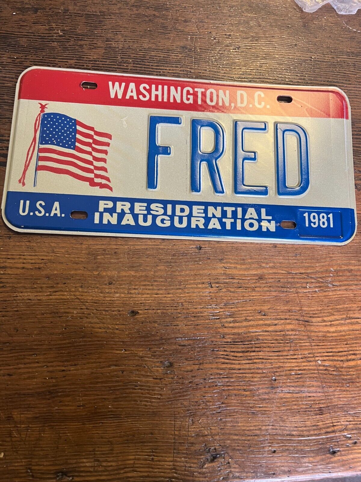 1981 Washington DC License Plate Presidential Inauguration 1981 USA NEW #  FRED