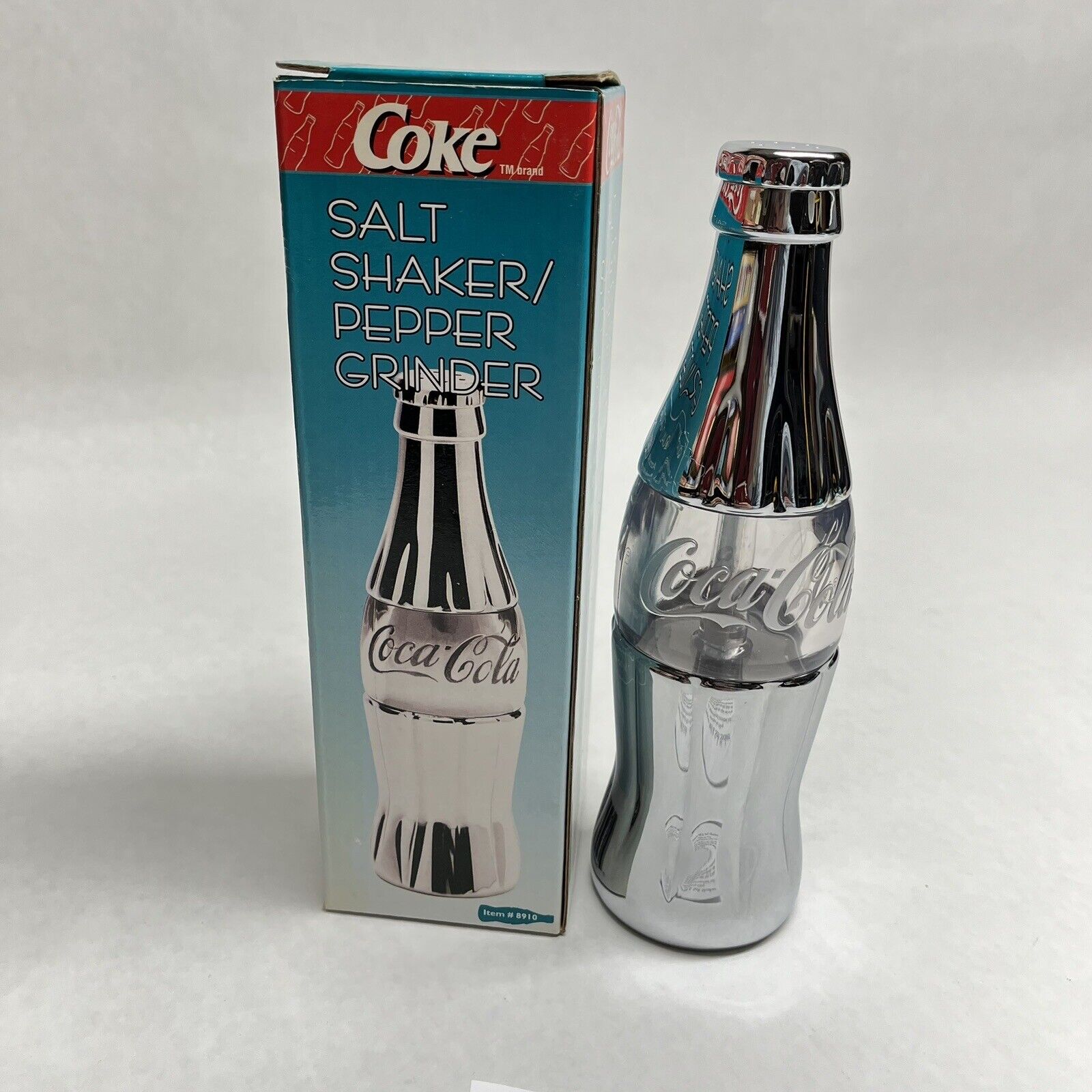 Coca Cola Salt Shaker/Pepper Grinder Chrome Plated  #8910