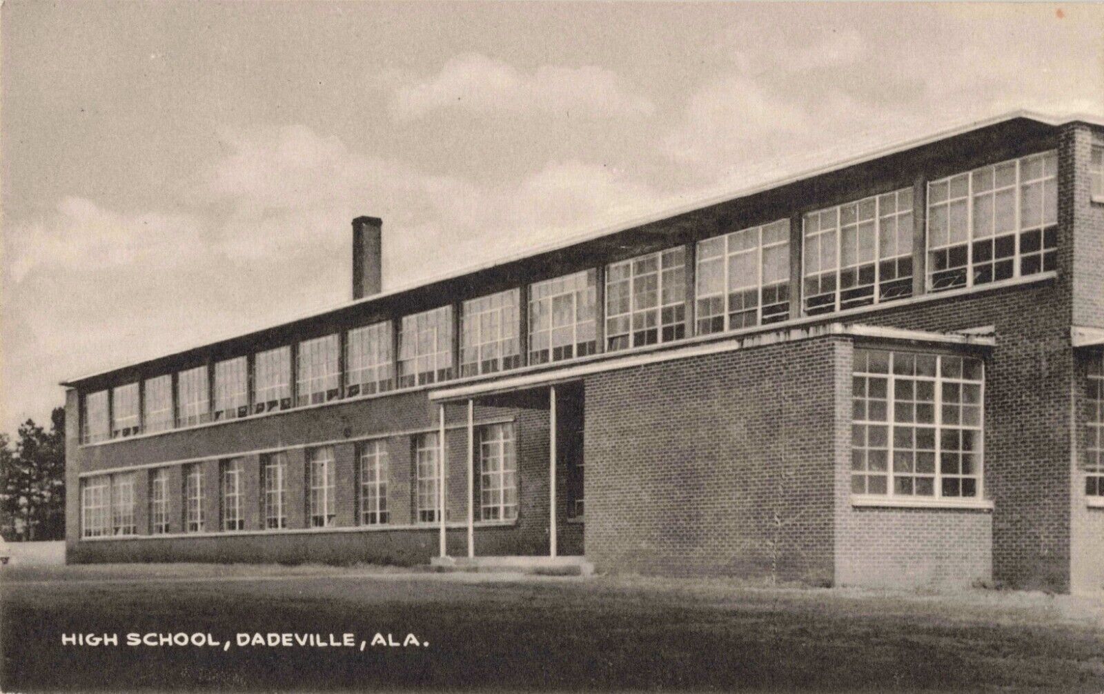 High School Building Dadeville Alabama AL c1940 Postcard