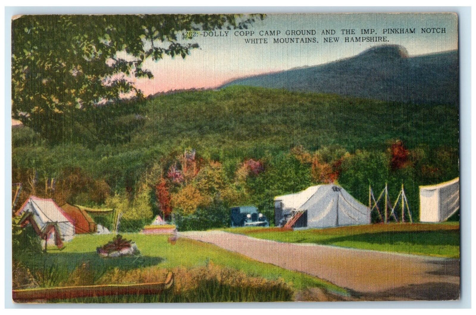 c1940's Dolly Copp Camp Ground Tents White Mountains New Hampshire NH Postcard