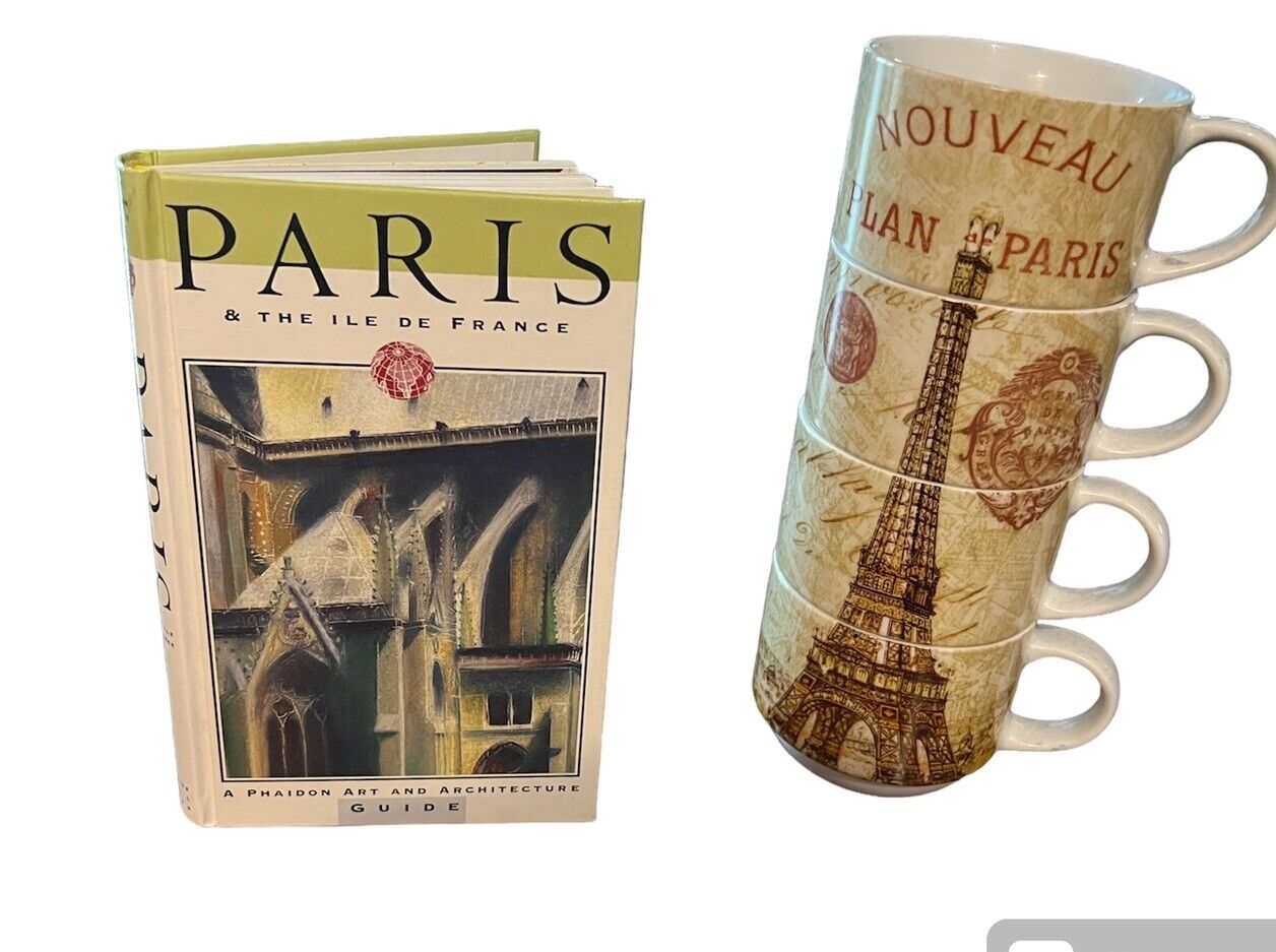 Pier 1 Imports Paris Eiffel Tower Stacking cups Paris & The Isle De France Book