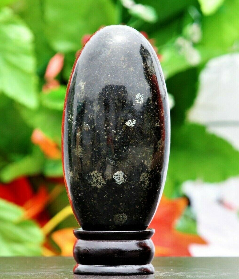 Natural Black Nuummite Stone Sorcerer’s Stone Healing Power Metaphysical Lingam