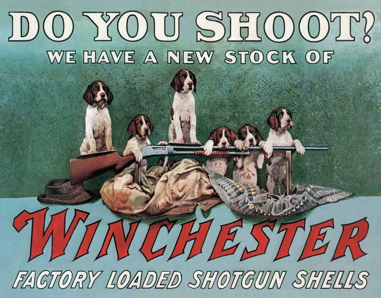 Winchester Do You Shoot Ammunition Ammo Firearms Guns Hunt Wall Metal Tin Sign