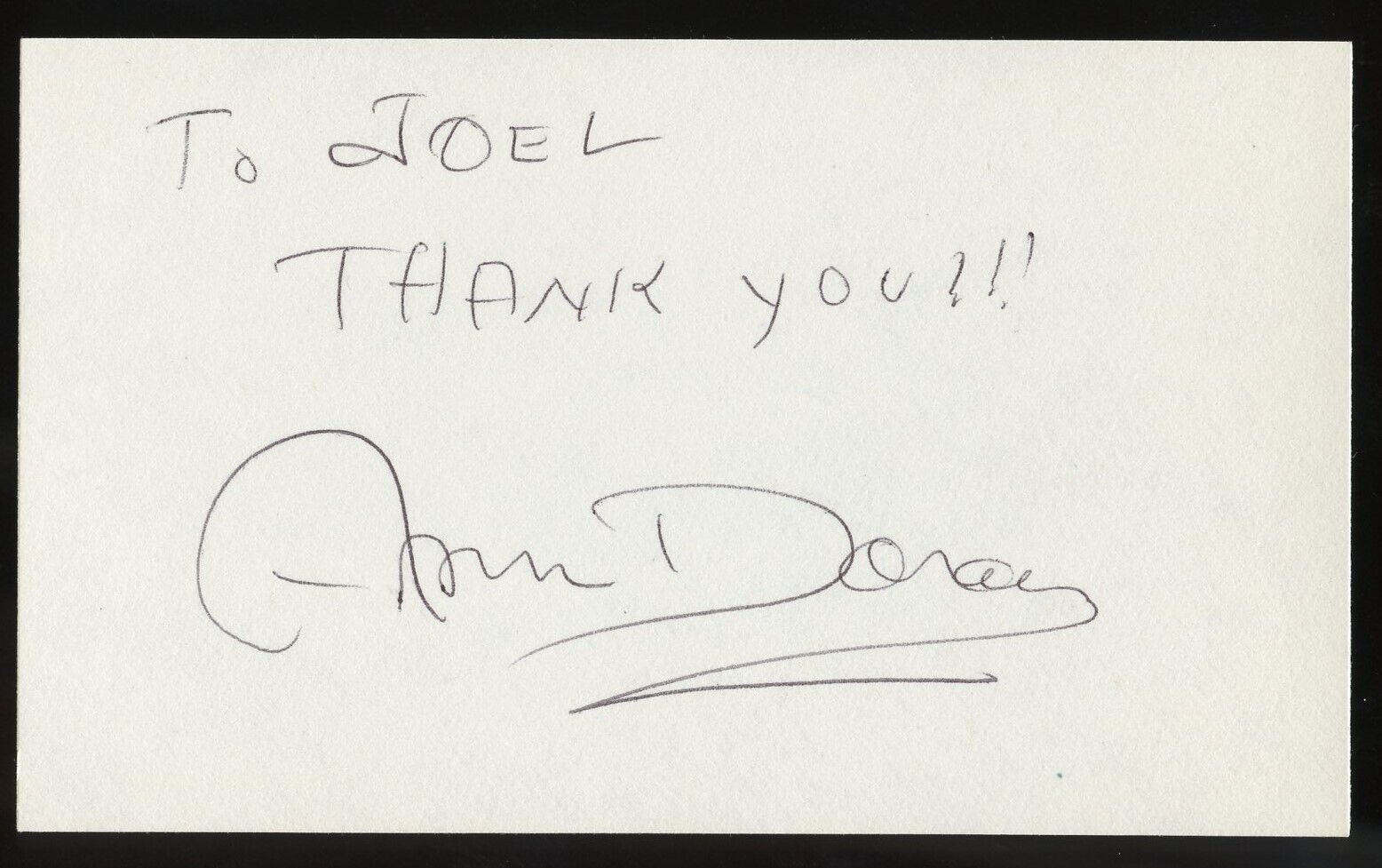 Ann Doran d2000 signed autograph 3x5 Cut American Actress Rebel Without a Cause