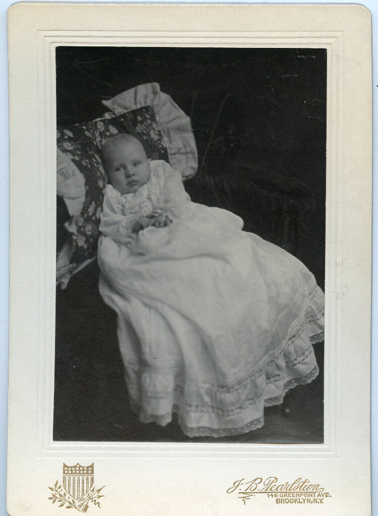 Antique Photo-Brooklyn New York Baby in Long Gown, 3 Mo - Angns Gorden Neanis