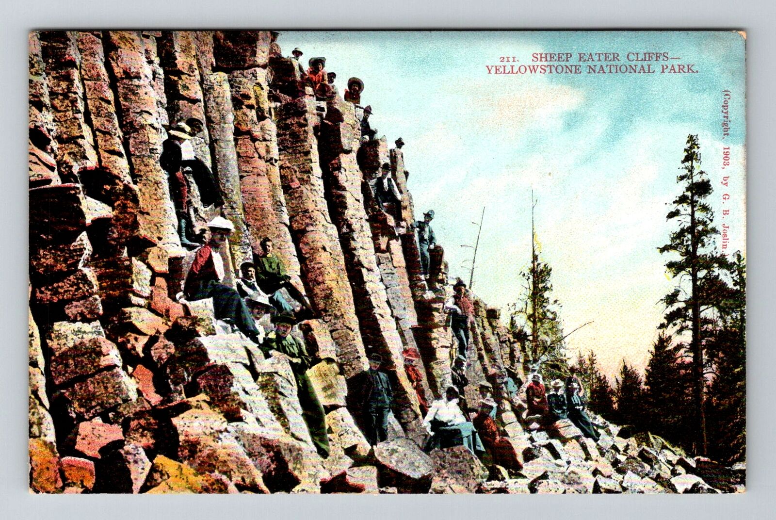 Yellowstone Natl Park WY-Wyoming, Sheep Eater Cliffs, Vintage Postcard