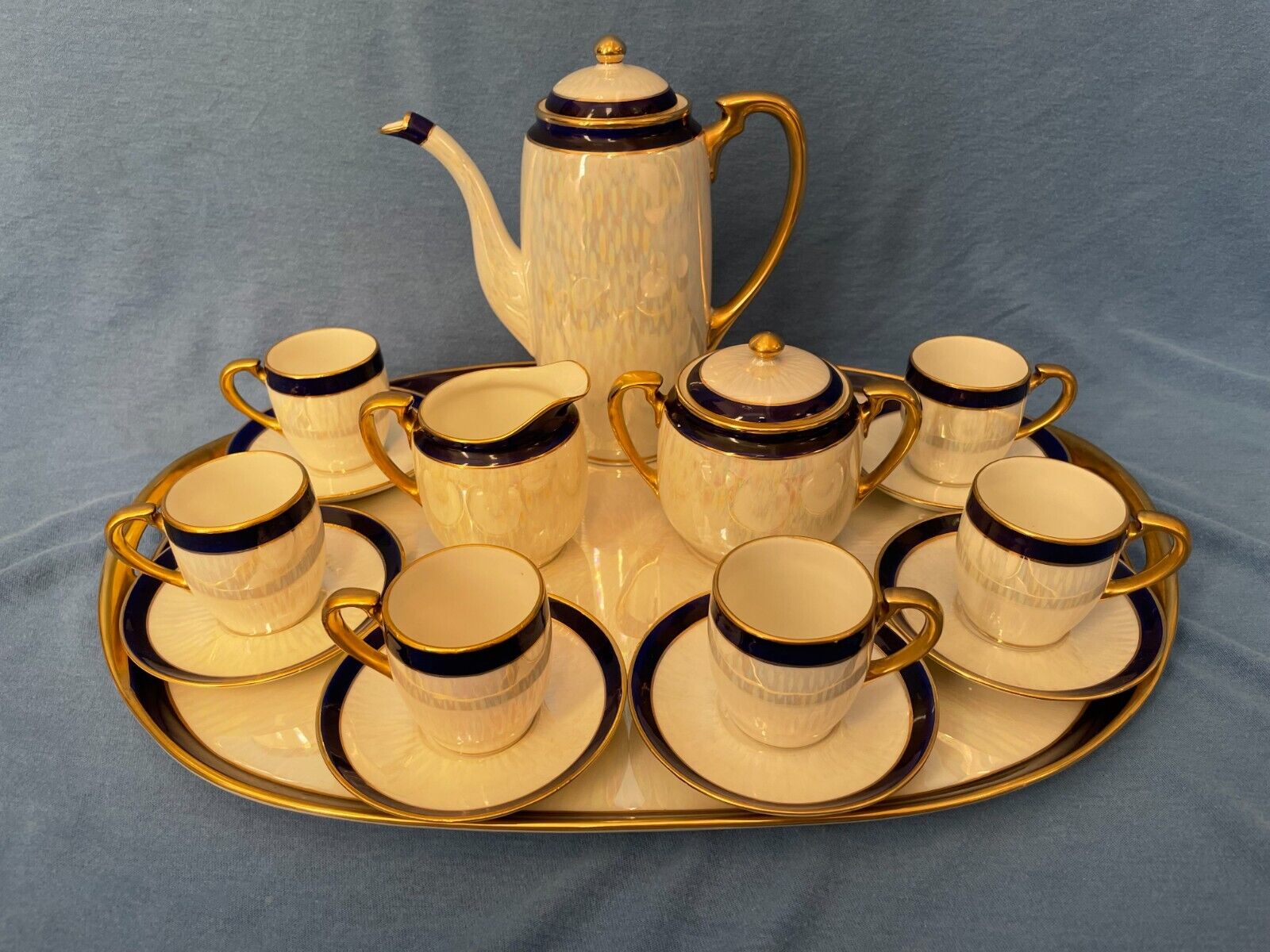 Vintage NORITAKE Hand-Painted Porcelain Tea Set 6 Settings Made in Japan 18-Pcs