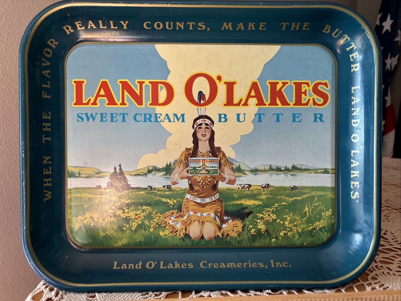 Vintage Land O Lake Yin Tray 1950\'s USA  Mint Condition  Butter Advertisement