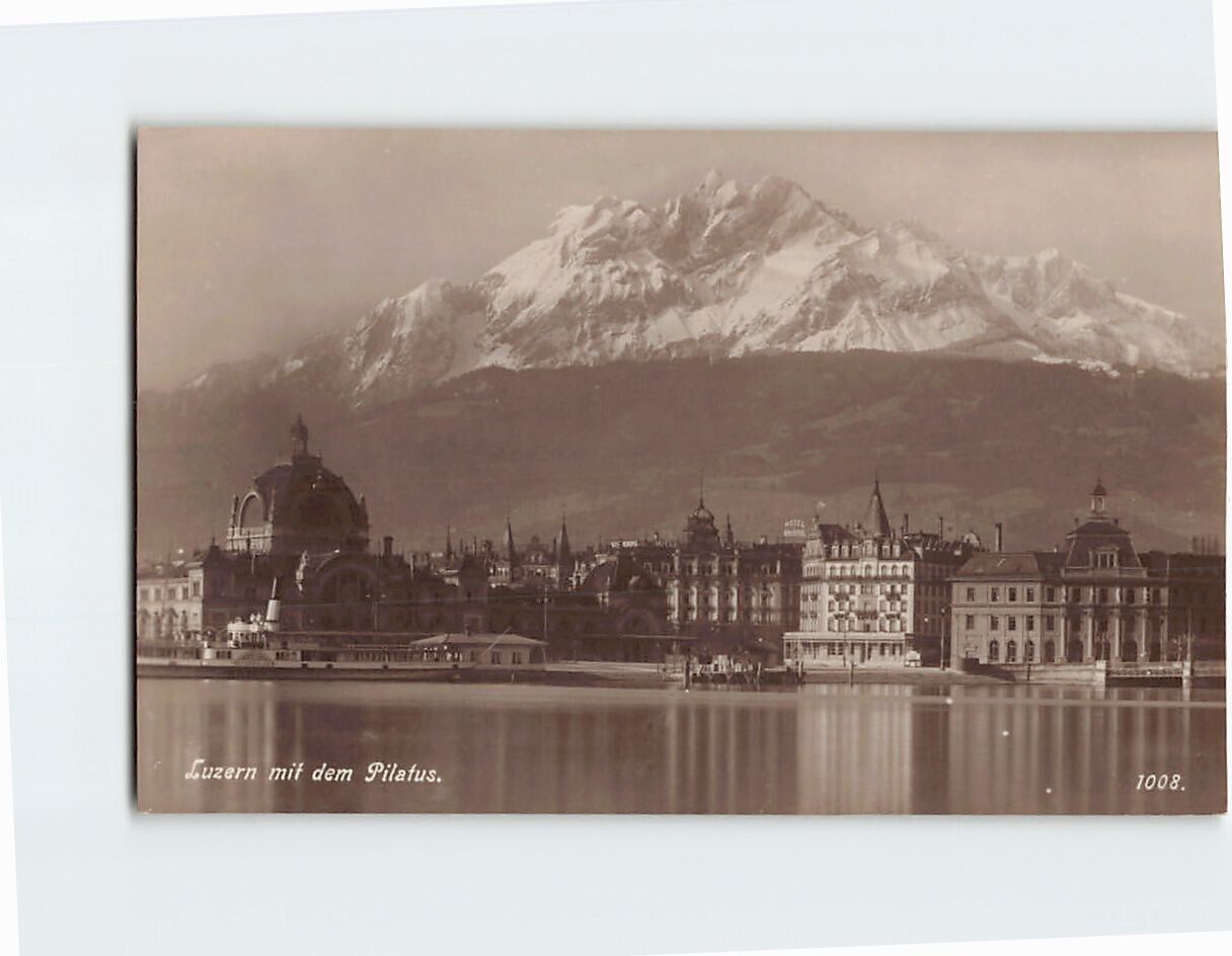 Postcard Luzern mit dem Pilatus Lucerne Switzerland