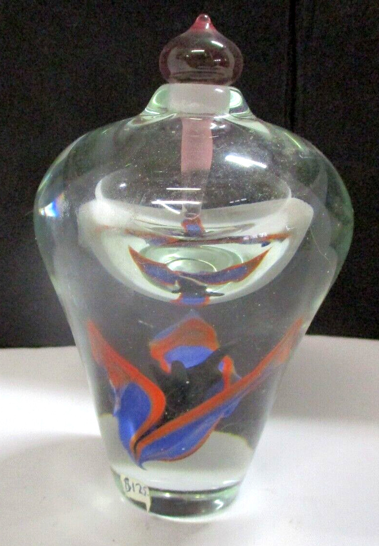 Vintage Signed by Someone Art Glass Perfume Bottle \