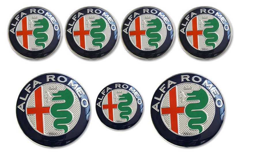 7x green for Alfa Romeo grille emblem logo NEW 2x 74mm 4x 50mm 1x 40mm