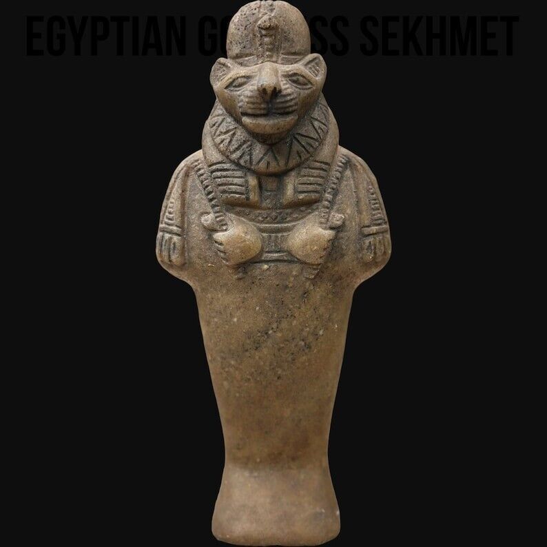 Authentic Sekhmet Statue - Ancient Egyptian Deity, Finest Stone Craftsmanship