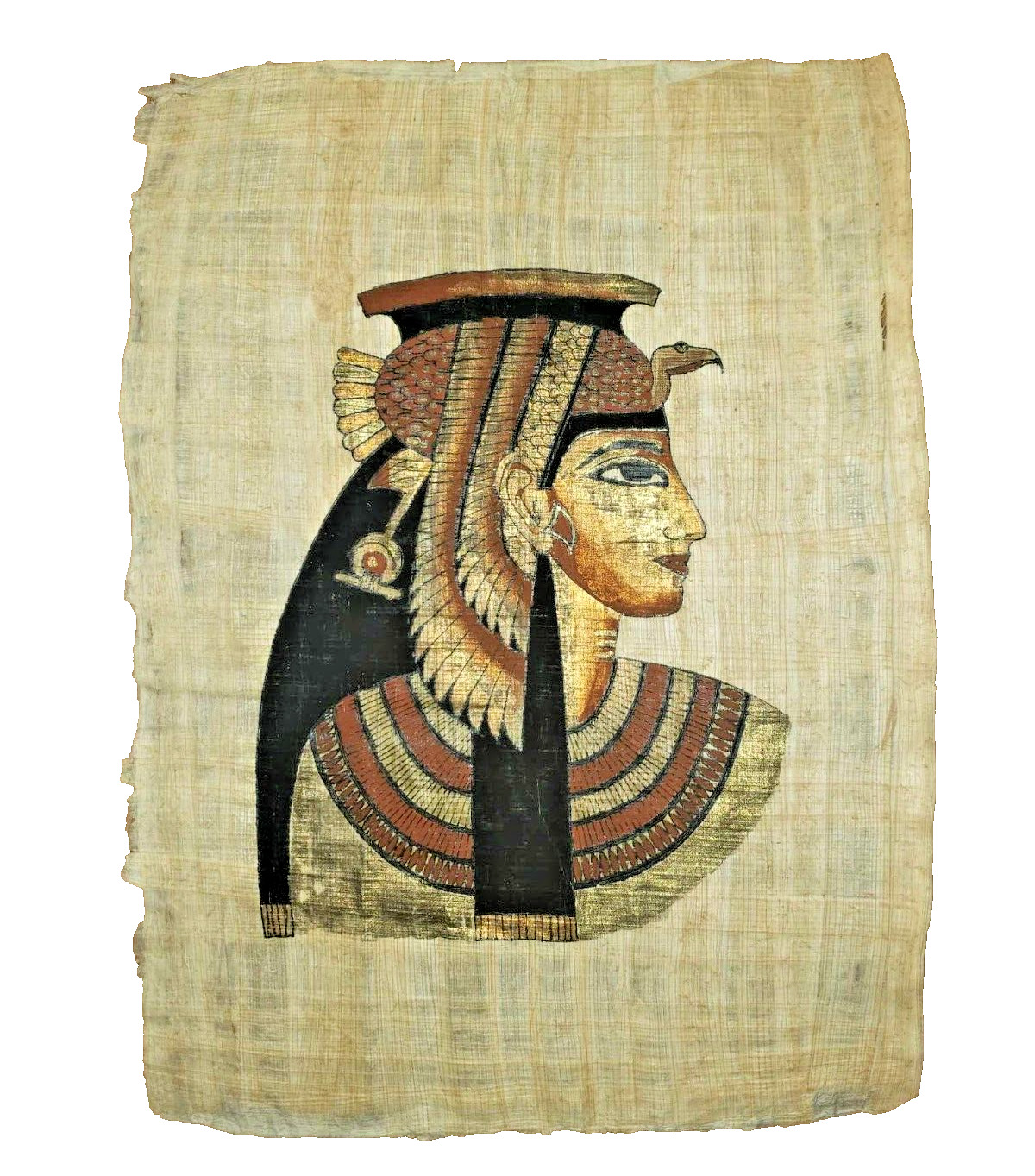 **RARE** GENUINE HAND PAINTED AUTHENTIC EGYPTIAN PAPYRUS (QUEEN CLEOPATRA) 12x16