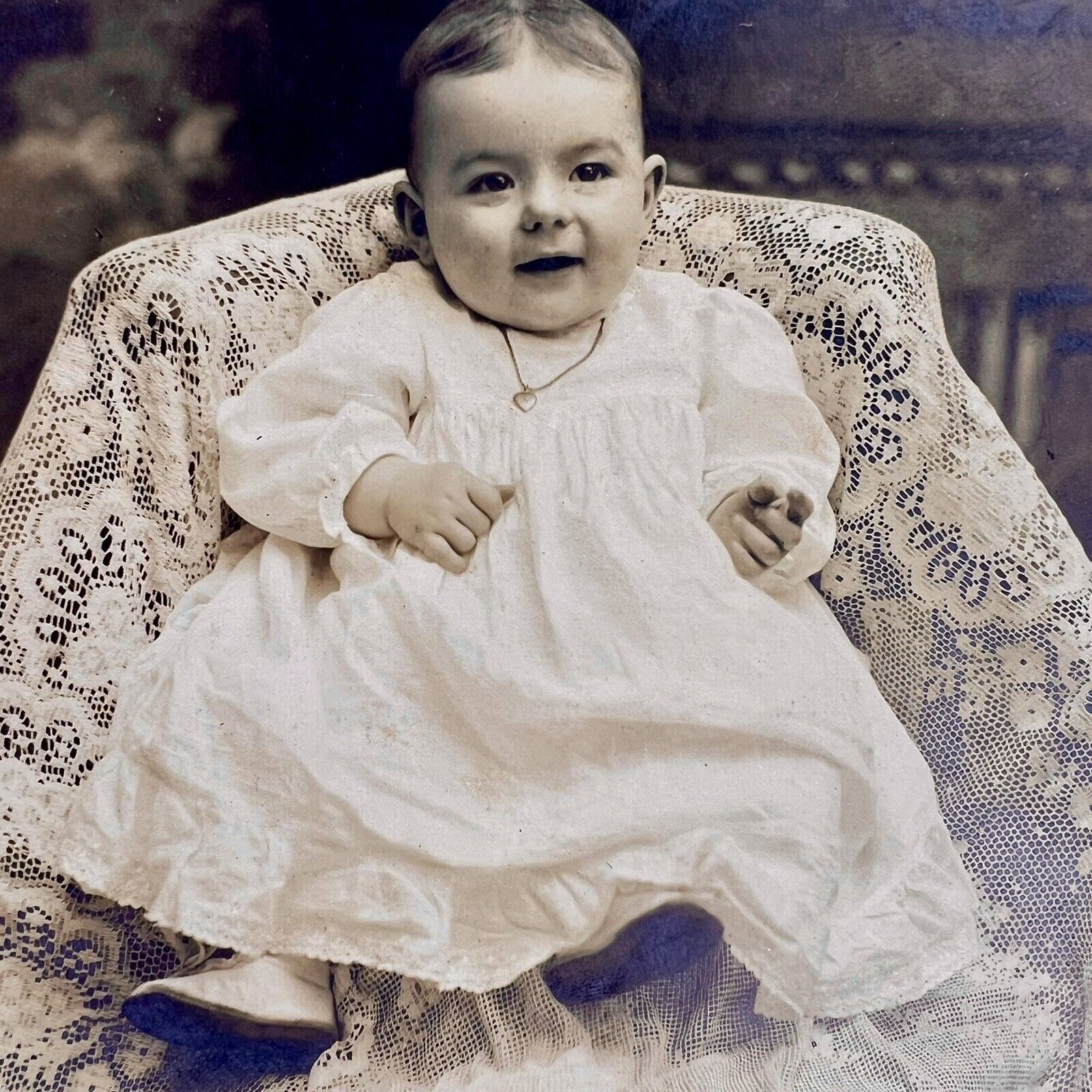 Antique Photograph Portrait Baby Girl 1909 Identified Washington DC Cute Infant