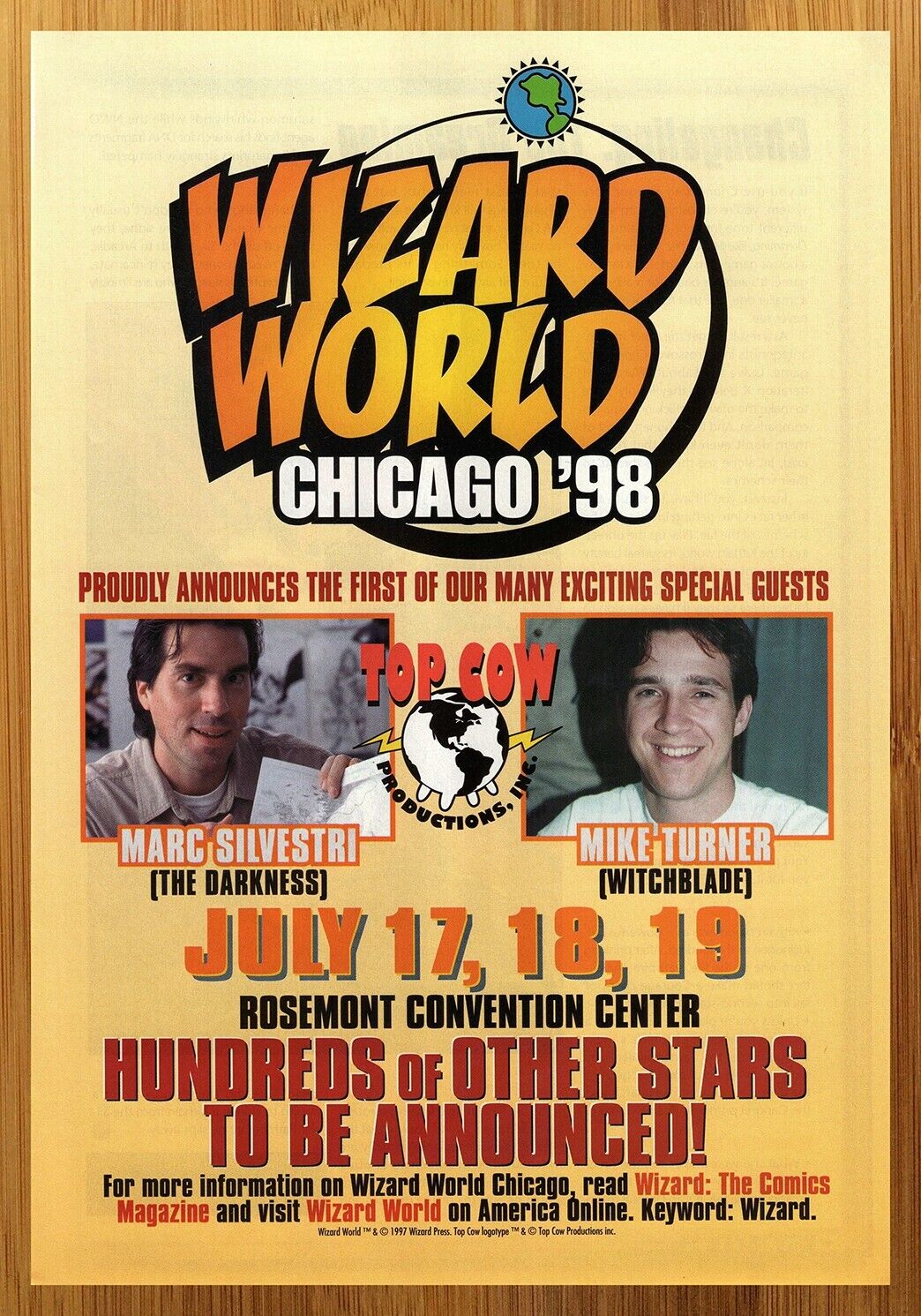 1997 Wizard World Chicago Print Ad/Poster Marc Silvestri Michael Turner Con Art